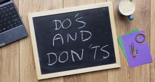 ICE - Do's and don'ts written on a chalkboard at the office