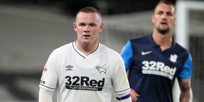 32Red - Derby County's Wayne Rooney during the Carabao Cup match at Pride Park, Derby.