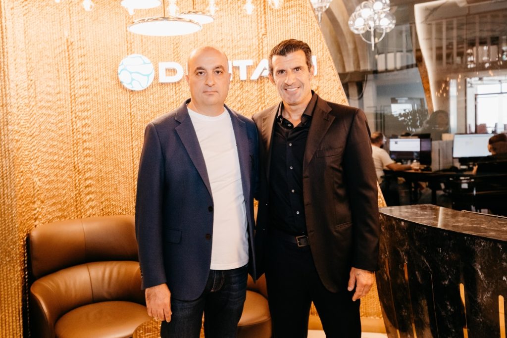 Luis Figo and Vardges Vardanyan at Digitain HQ
