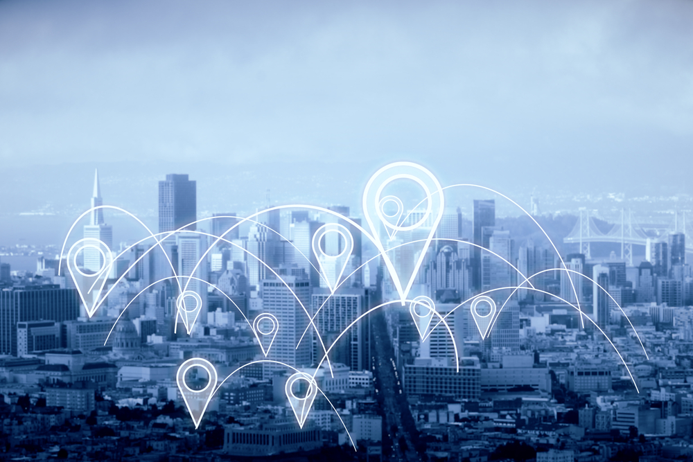 US city with various tagged locations, part of the Amelco-Radar deal