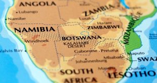 Botswana on a map