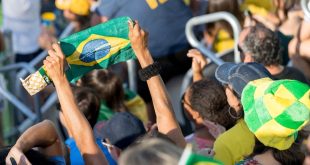 Brazil sports fans at a game