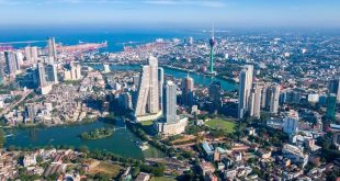 Skyline of Colombo, largest city and judicial capital of Sri Lanka