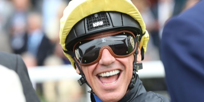 Italian jockey and new Stake partner Frankie Dettori smiling at the camera