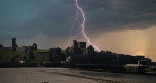 A lighting strike on the Isle of Man, where TGP Europe is based