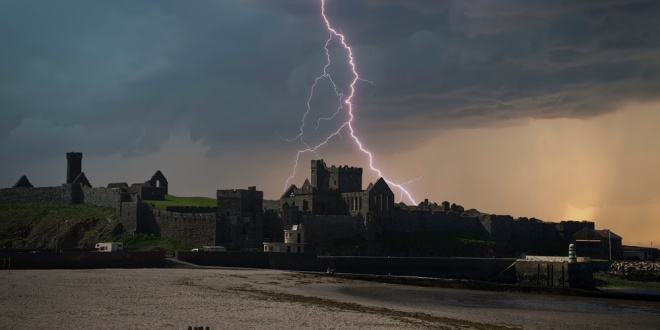 A lighting strike on the Isle of Man, where TGP Europe is based