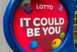 A lotto shop display advert