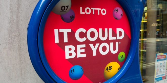 A lotto shop display advert