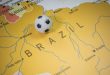 Football on Brazil map