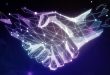Two hands shaking each other, symbolising the partnership between CopyBet and the IBIA