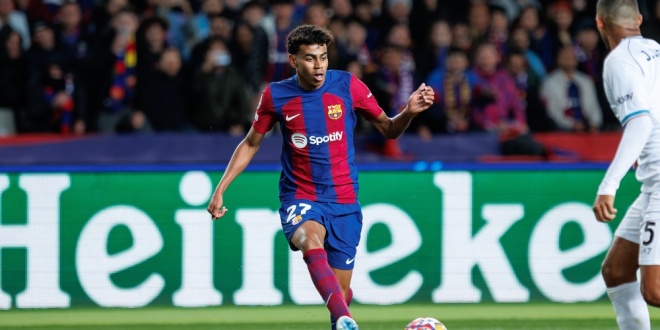 FC Barcelona’s Lamine Yamal, who has appeared in an online ad for BeetMGM in the Netherlands