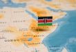 The flag of Kenya on a map