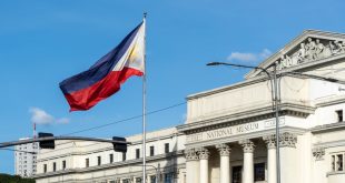Philippines flag outside National Museum in Manila
