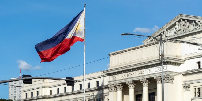 Philippines flag outside National Museum in Manila