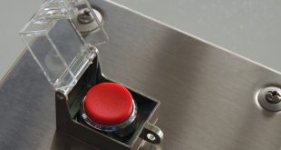 A red panic button
