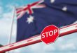 Aus flag with stop sign