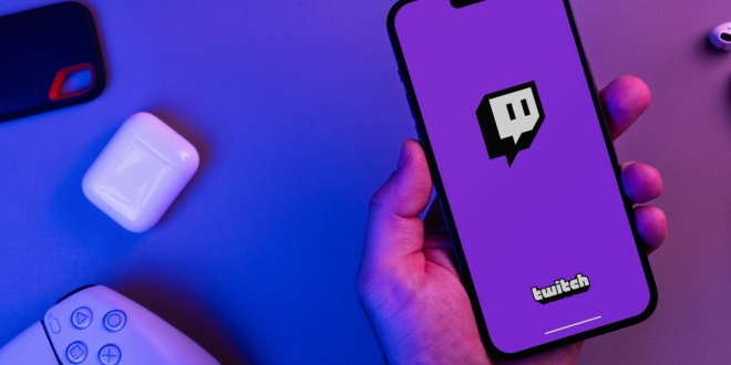 Phone with Twitch on screen