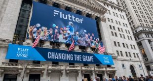 Huge Flutter sign on building