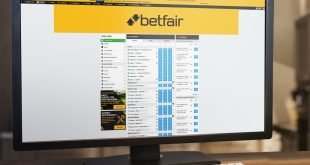 The Betfair Exchange homepage on a computer screen