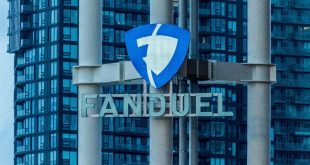 The FanDuel logo on a building