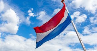 The Dutch flag waving