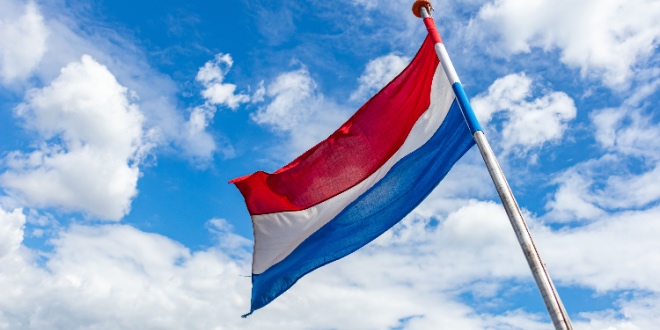 The Dutch flag waving