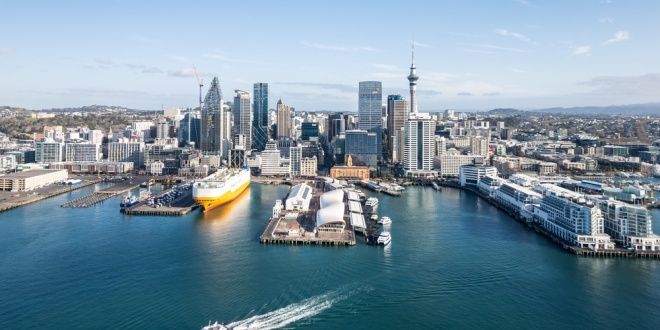 Auckland harbour and city skyline, New Zealand