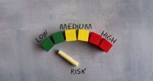 Colorful wooden cubes indicating the level of risk.