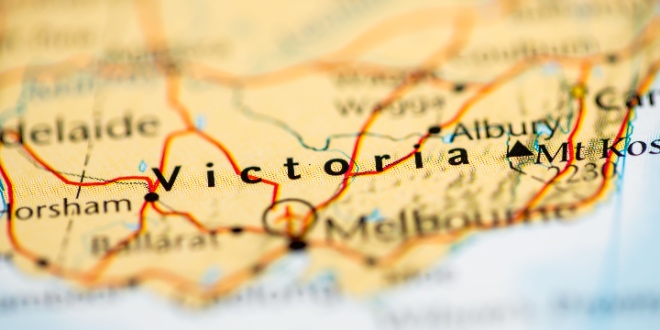 The State of Victoria on a map