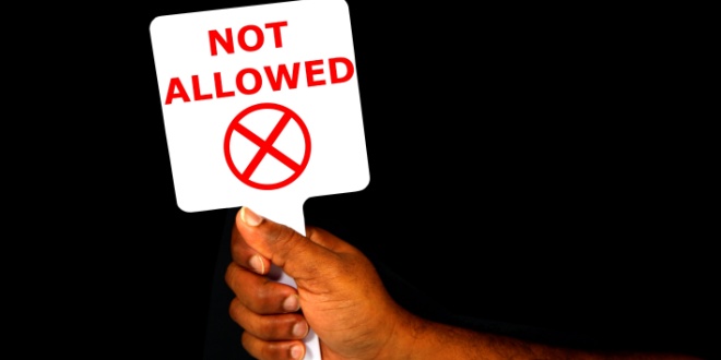 Not allowed sign