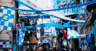 ssc napoli flags on a street
