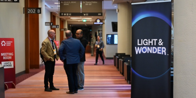 Light and Wonder sign at SBC Event