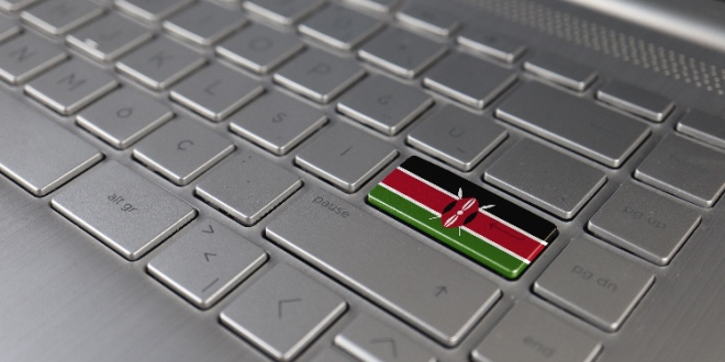 The Kenya flag painted on a keyboard's Enter key