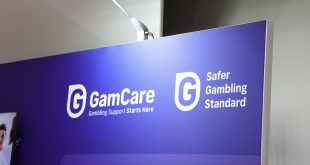 GamCare branding on a stand