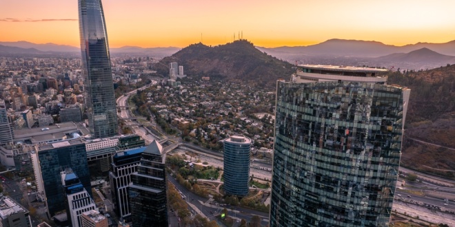 Skyline of Santiago, capital of Chile