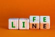 life line written on wooden blocks