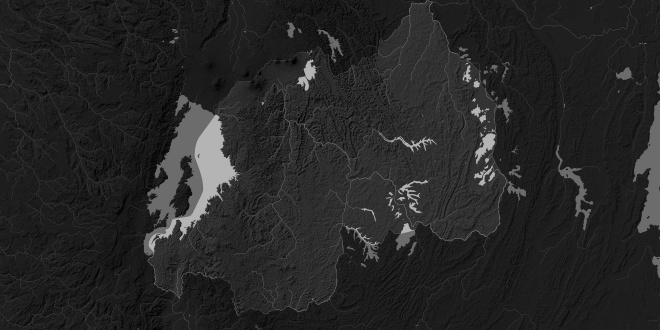 rwanda map in greyscale