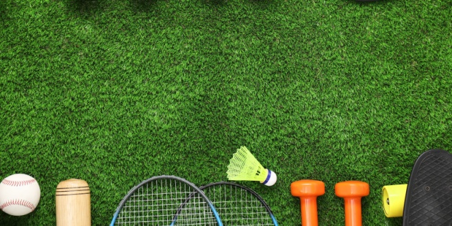 different sports equipment