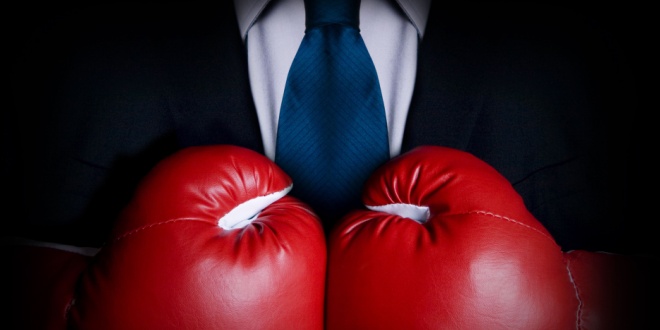 suit with boxing gloves