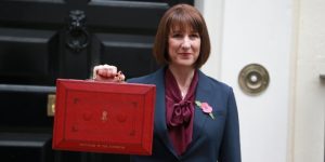 Rachel Reeves, Labour's Chancellor of the Exchequer, delivers the 2024 budget in the symbolic red briefcase