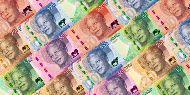 Various rand notes, the South African national currency