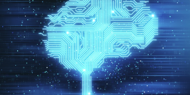 Technology image of a brain, symbolising Artificial Intelligence (AI)