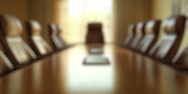 A board meeting room