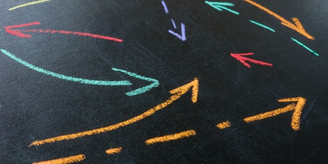 Multicoloured arrows in different directions - complexity