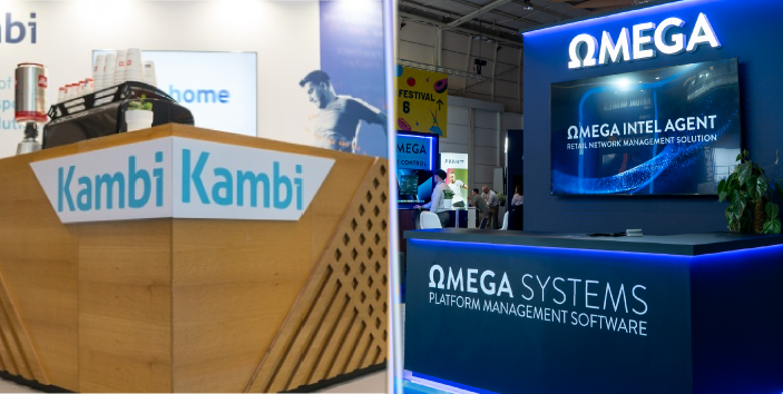 Stands from Kambi and Omega Systems at SBC Events