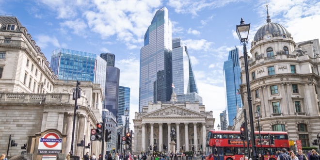 City of London, centre of UK finance, fintech, banking and crypto