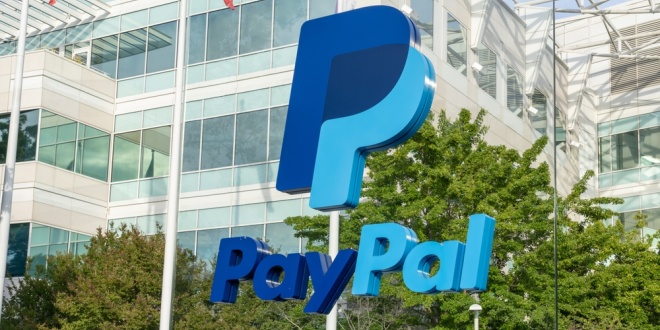 PayPal logo outside a company building