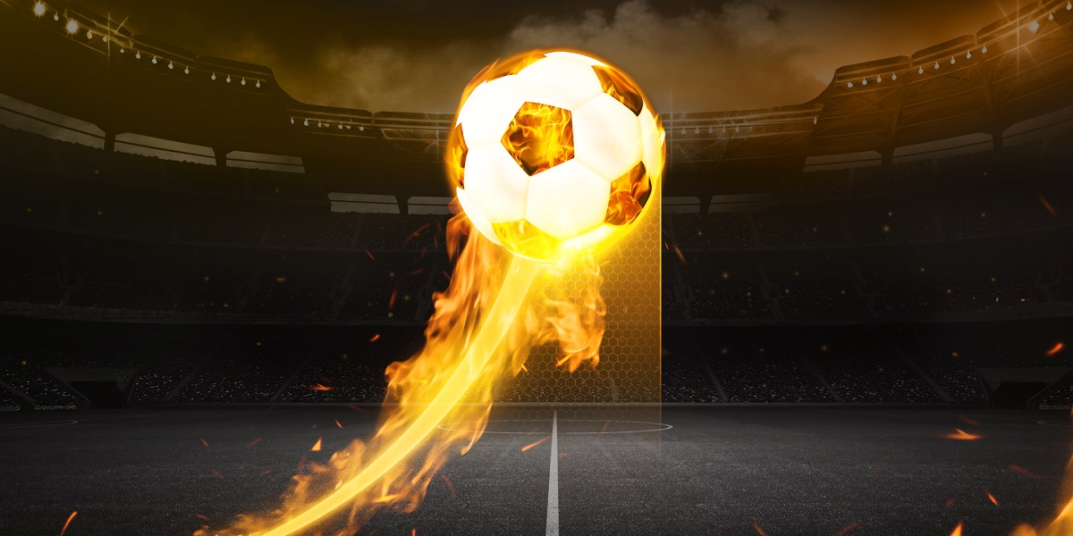A ball on fire, illustrating the revolution of Delasport's Betiator product.