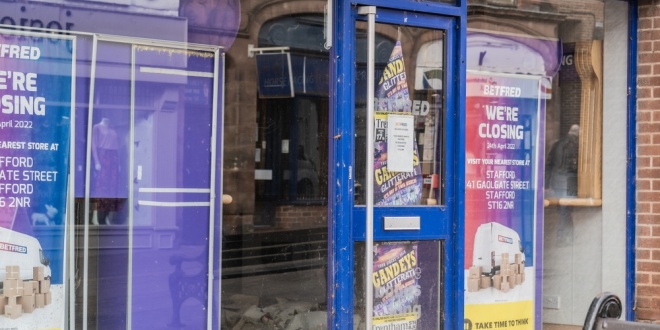 A Betfred shop in the process of closing, symbolising the declines in UK retail betting