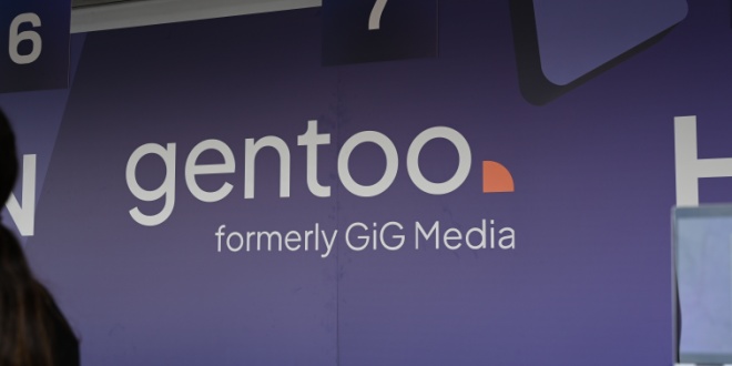Gentoo Media branding at an SBC event